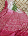 Silkmark Tussar Misty Blockprint Beige Saree