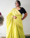 Handcrafted Kota Silk Golden Poppy Yellow Plain Saree