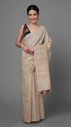 Silkmark Ghicha Tussar Thoughtful Beige Saree