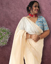 Poised Silkmark Certified Chanderi Silk Saree Cream