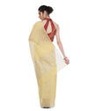 Gorgeous Pure Tissue Linen Handdyed Saree Yellow