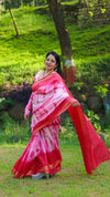 Kota Silk Saree Pink Color with Sequence Pallu and running blouse-Indiehaat