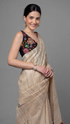 Silkmark Ghicha Tussar Thoughtful Beige Saree