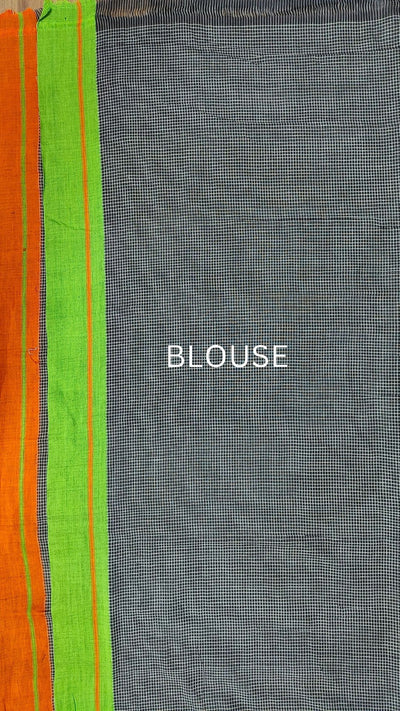 Handloom Mark Patteda Anchu Enchanting Black Cotton Saree