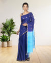 Pure Kota Silk Saree Liberty Blue Weaving Triangle