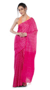 Kota Silk Pink Saree Sequence Pallu & Zig-Zag Design