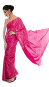 Kota Silk Pink Saree Sequence Pallu & Zig-Zag Design