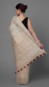 Silkmark Ghicha Tussar Thoughtful Beige Saree