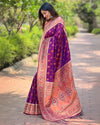 Indiehaat | Muniya Paithani Silk Zari Weaving Purple Saree