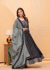 Indiehaat | Blockprinted Black Lehanga Choli Set