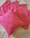 Indiehaat | Jaquard weave Cotton Pink Cushion Covers