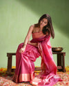 Eclipsing Handloom Jayashree Silk Saree Pink