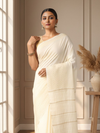 Poised Silkmark Certified Chanderi Silk Saree Cream