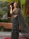 Tepchi Handwork Georgette Work Black Saree