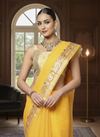 Gilded Grace Kota Cotton Gota Patti Yellow Saree