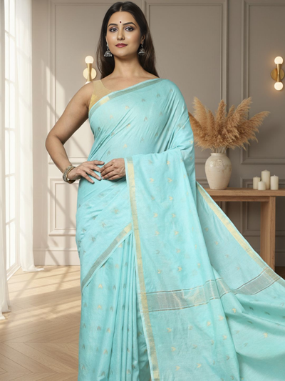 DyeLoom Kota Silk Jacquard Saree Blue