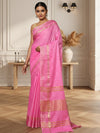 Handcrafted Fanciful Kota Silk Pink Jacquard Saree