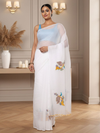 Vibrant White Pure Kota Doria Saree Embroidered
