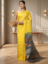 Lively Eri Tussar Silk Embroidered Yellow Saree