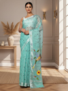 Kota Doria Paithani Embroidery Designer Saree Pale Green