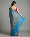 Silkmark Certified Banarasi Muga Tussar Pacific Blue Saree