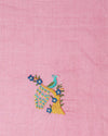 Brilliant Rose Pink Pure Kota Doria Saree Embroidered