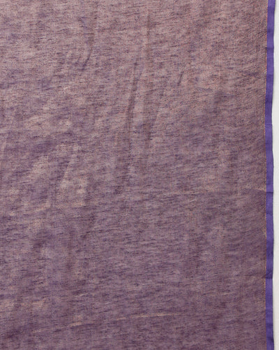 Tissue Linen Purple Saree Gold Shimmer Pallu