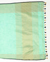 Verdant Khadi Linen Saree Medium Green