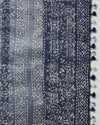 Tranquil Slub Linen Batik Print Saree Ink Blue