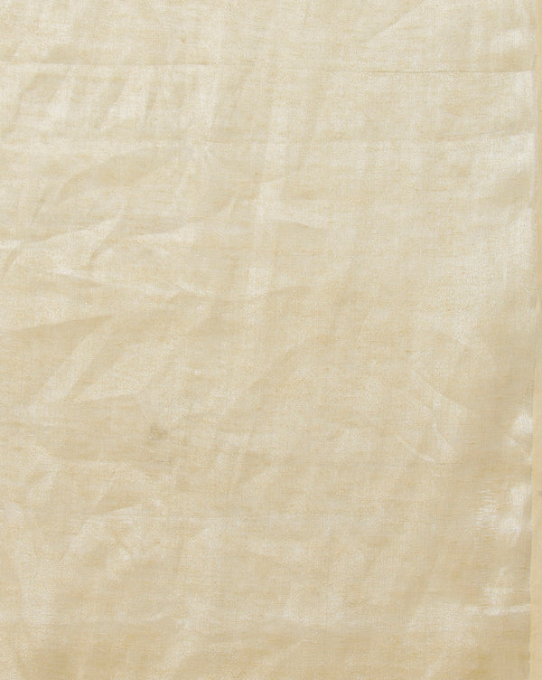 Effulgent Pure Tissue Linen Handdyed Saree Off White