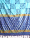 Katan Silk Decorous Blockprint Blue & Green Suit