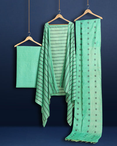 Katan Silk Handcrafted Green Suit