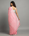 Color-Rich Pure Linen Handloom Saree Pink Embroidered