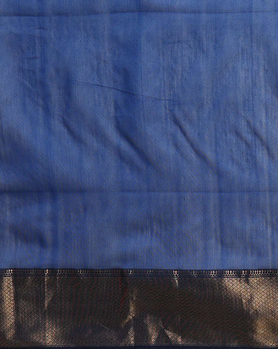 Lucid Maheshwari Pure Silk Butta Body Blue Saree