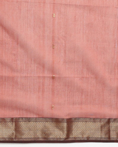 Quaint Pure Maheshwari Silk Handloom Saree Brown & Black