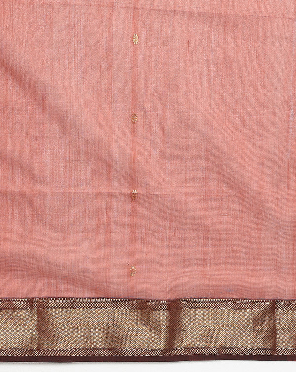 Quaint Pure Maheshwari Silk Handloom Saree Brown & Black