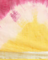 Sunny Slub Linen Saree Yellow & Pink Shibori Hand Dyed