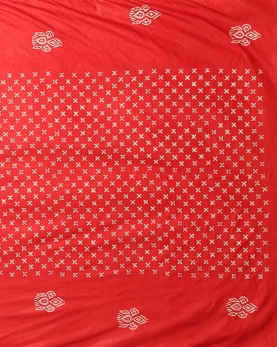 Katan Silk Ethereal Blockprint Red Suit