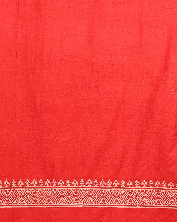 Katan Silk Ethereal Blockprint Red Suit