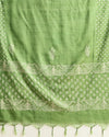Katan Silk Splendid Blockprint Leaf Green Suit