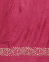 Katan Silk Lustrous Blockprint Magenta Suit
