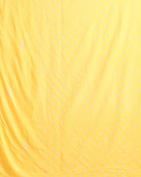 Katan Silk Radiant Blockprint Golden Yellow Suit