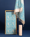 Katan Silk Radiating Blockprint Royal Blue Suit (T+B+D)