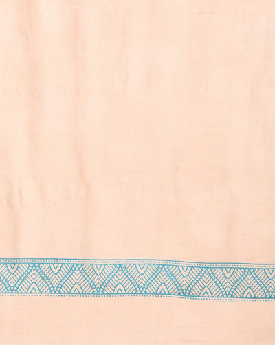 Katan Silk Radiating Blockprint Royal Blue Suit (T+B+D)