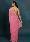 Pure Cotton Kota Doria Saree Rose Pink Jaal Embroidery