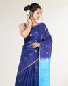 Pure Kota Silk Saree Liberty Blue Weaving Triangle