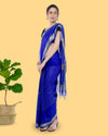 Handcrafted Kota Silk Plain Saree Ocean Blue