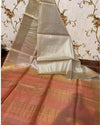 Handloom Kota Silk Serene Beige & Rust Orange Saree