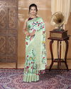 Silkmark Muga Tussar Silk Printed Green Saree