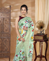 Silkmark Muga Tussar Silk Printed Green Saree